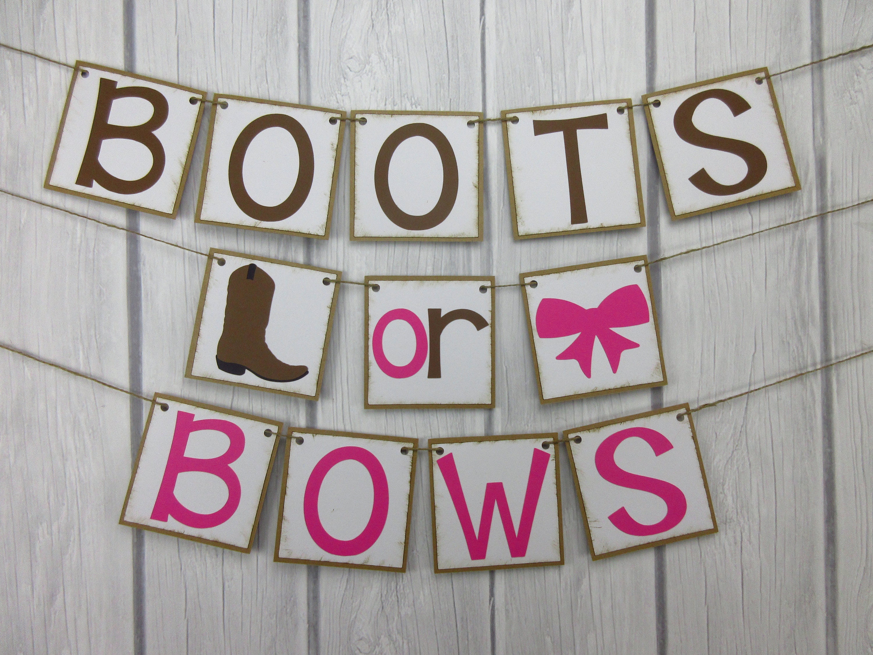 Boots or Bows Banner Boots or Bows Gender Reveal Decor