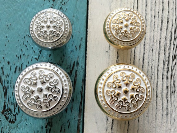 Schrank Türknauf Gold Weiß Silber Möbel Knöpfe Knäufe