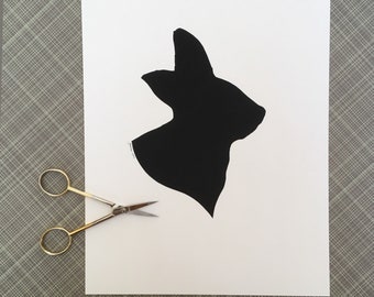 Rabbit Silhouette Papercutting
