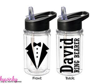 Ring Bearer Gift Water Bottle, Personalized Kids Water Bottle, Ring bearer gift, Ring Security Bottle, Ring Security Gift (BT0002)