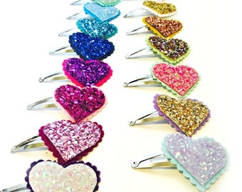 Heart Clips Hair Clip Glitter Hearts Hair Accessory