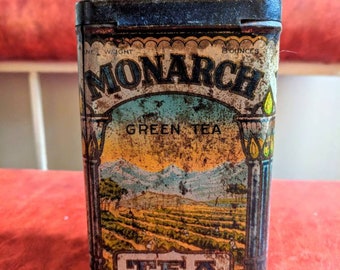 Antique Monarch Green Tea Tin