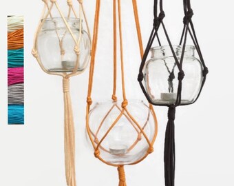 Medium/Large Macrame Plant Hanger Various Colours / Hanging Macrame Planter / Knotty Knotty Macrame