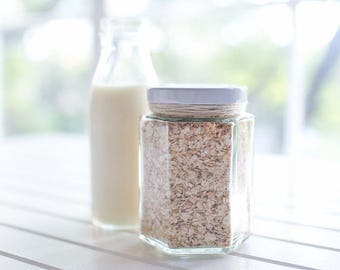 80 x 300ml medium hexagonal glass jars - White / black / gold / silver metal lids