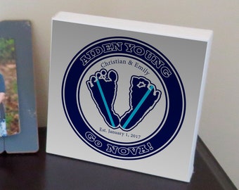 Custom Made Villanova Wildcats Baby Footprint