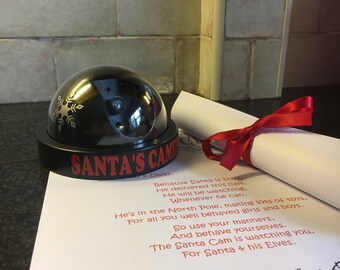 Santa Cam, North Pole Flashing CCTV, Elf Watch. Personalised Letter & Box. Great pre-Christmas Gift, Nice or Naughty List FREE BATTERIES