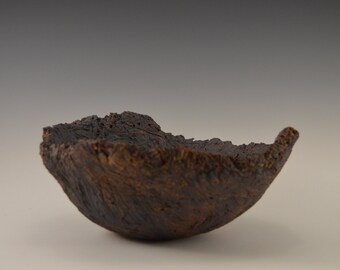 Sculptural stoneware bowl, decorative ceramic bowl, pottery bowl with oxides