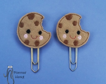 Cookie paper clip / planner clip / bookmark, kawaii style cookie, bookmark, cookie paperclip, cute cookie feltie paperclip, cookie with bite