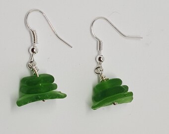 Cornish Sea Glass "Cairn" Earrings - Handmade in Cornwall - Cornish Jewellery- Free Postage!
