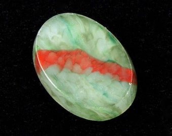 14mm Green and Rust Oval Cabochon #1722
