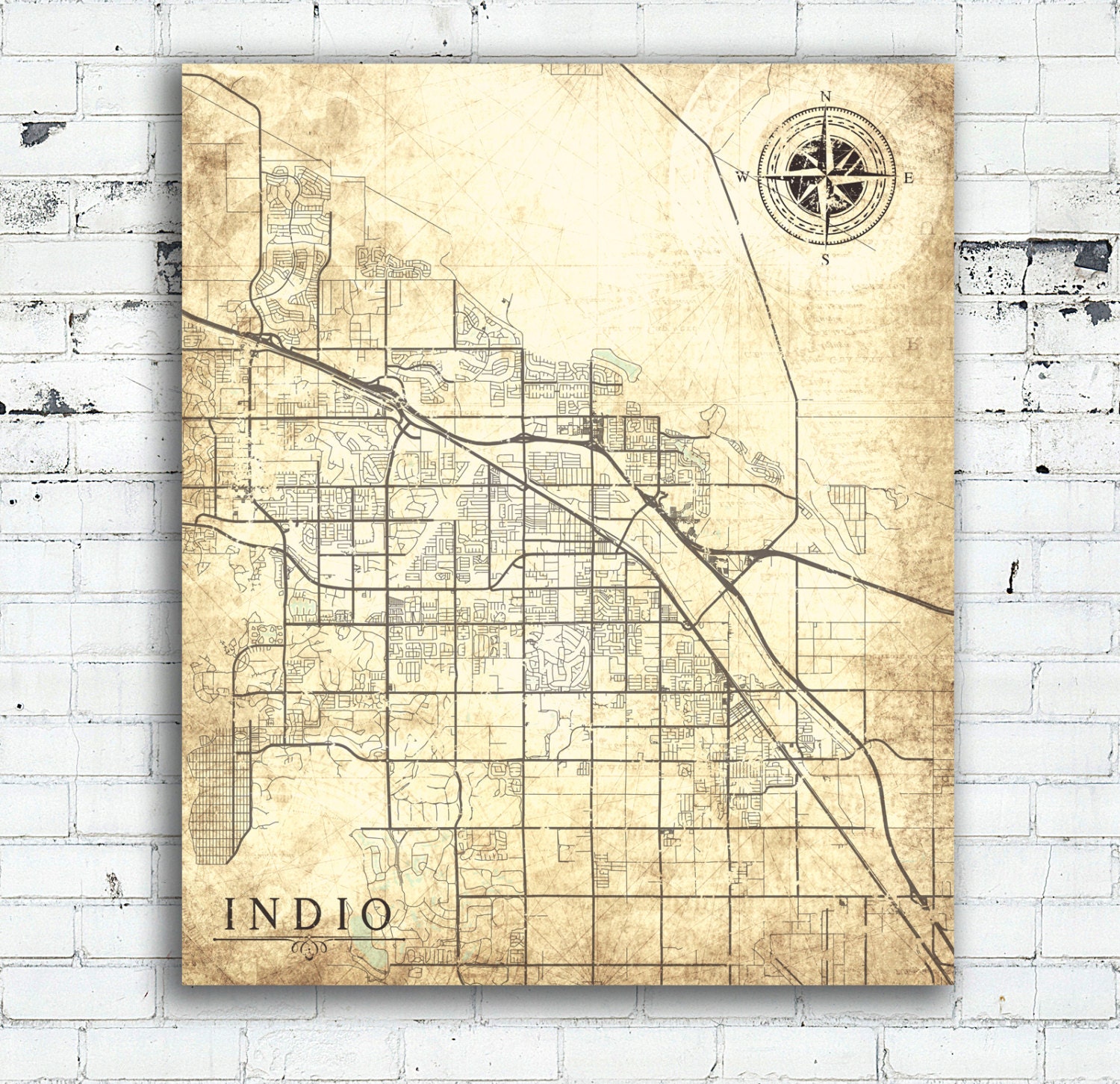 INDIO CA Canvas Print Indio Ca California Vintage map Indio Ca