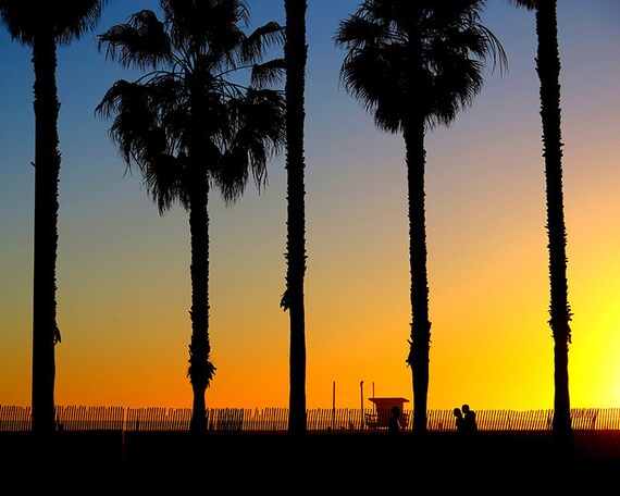 Sunset In Santa Monica California Beach Sand Sun Ocean Sunset In Santa Monica California Beach Sand Sun Ocean