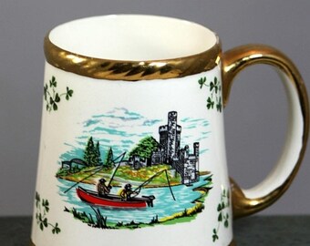 ON SALE NOW Vintage Carrigaline Pottery Cork Ireland Fishing Mug