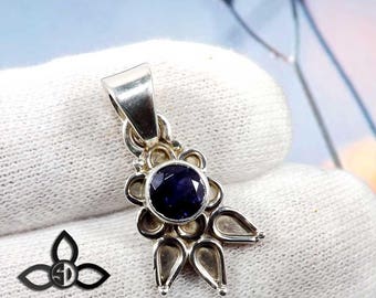 Iolite Pendant, Blue Stone Pendant, Gemstone Pendant, Handmade Pendant, Solid Silver Pendant, Dailywear Pendant, Black Friday Sale,Jewellery