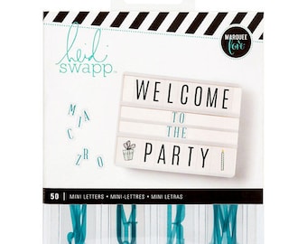 Heidi Swapp Lightbox Mini Inserts 50/Pkg-Alphabet Teal