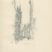 Princess Street, Edinburgh, Scotland, 1912, Hornby Illustration 8, Pencil Drawing, Antique Lithograph, Library Decor, Scottish Architecture
