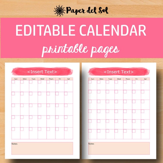 editable monthly calendar 2018 monthly printable calendar