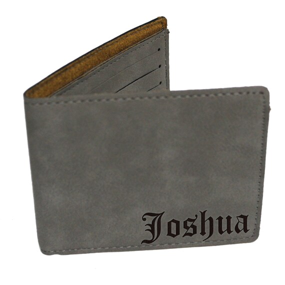 Engraved Leather Wallet Personalized Mens Wallet Groomsmen