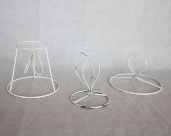 Lamp shades Set of 3 Lamp shade frame Vintage wire lamp Salvage lamp Metal shade frame Wire lamp shade Small table lamp Craft lamp shade
