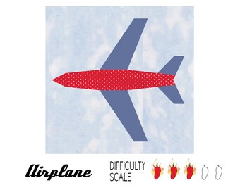 Airplane paper pieced quilt pattern in PDF