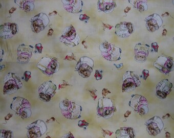 Mrs Tiggy Winkle Beatrix Potter fabric ( Quilting Treasures ) ( 32 x 42 inches )