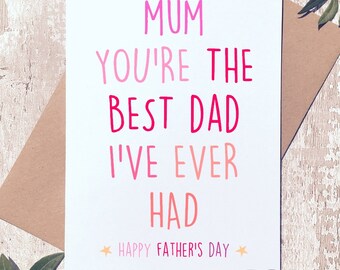 Mom AND Dad Father's Day Card Mother's Day Card