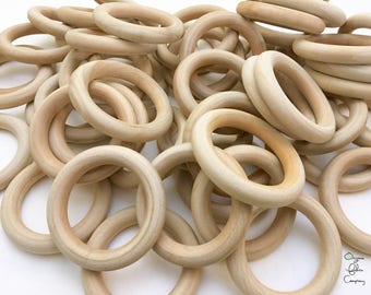 3" - 3 Inch Diameter - Maple Wood Rings - Untreated - Certified CPSIA Compliant - American Made - Teething Toy - Nursing Toy