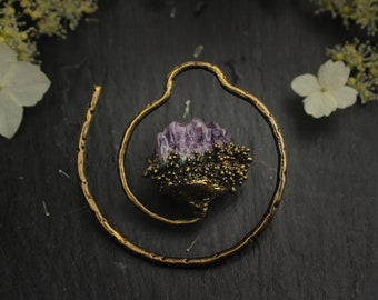 Amethyst cluster ear weights