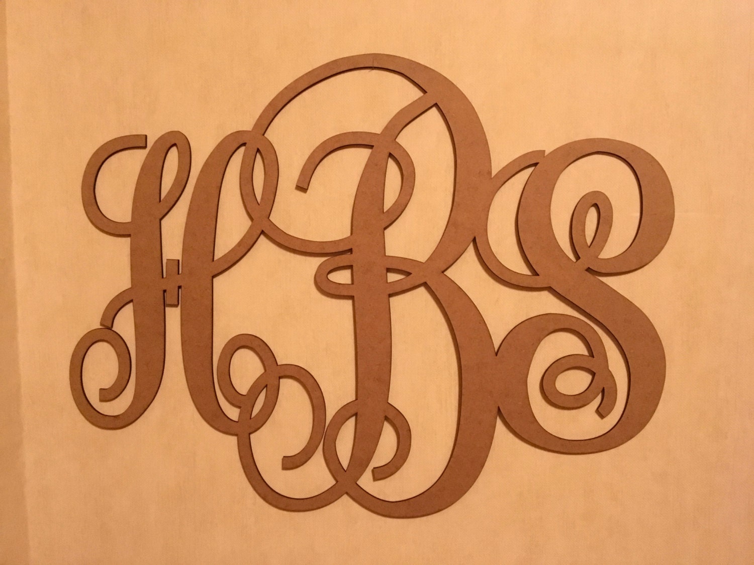 Wall Wooden Wedding Laser Cut Monogram Vine Script Monogram Letters Large Personalized 3 letter ...