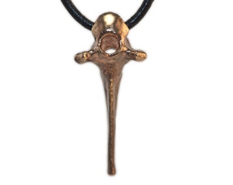 Bone Jewelry Vertebra Necklace 3D Printed Bronze Animal Bone