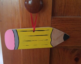 Teacher gift, Teacher ornament, Pencil ornament, Back to School gift, Back to school ornament, End school year gift, Teacher Christmas gift