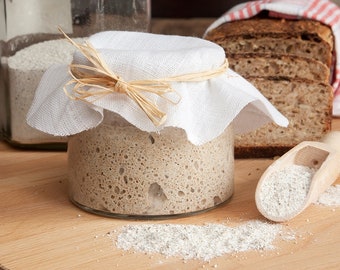 Live Organic Sourdough starter (Wheat flour) - Ripe, bubbly starter, ready to bake same day!