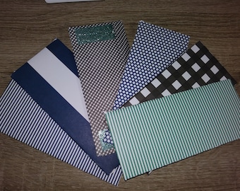 Set of 6 cash envelopes