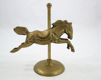 Vintage Brass Carousel Horse Figurine