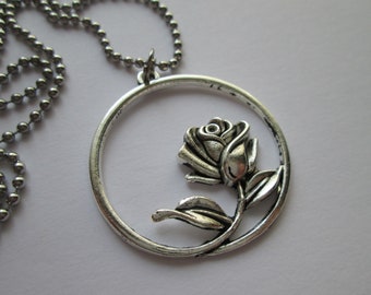 Rose Necklace Stainless Steel ball chain