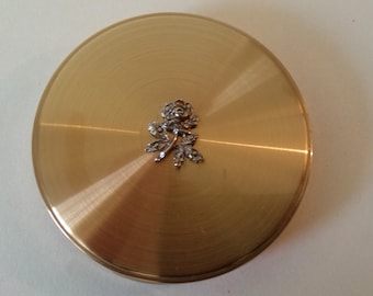 Vintage 1950's Margaret Rose Compact Marcasite/Pyrite Rose feature