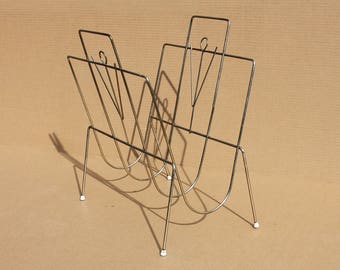 Vintage wire magazine rack