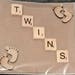 Twins handmade neutral card. baby boy girl