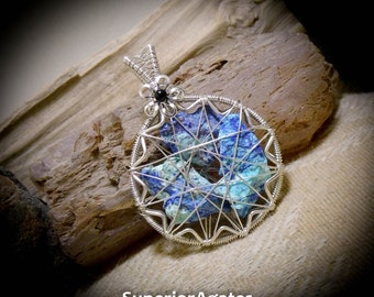 RARE Blue Bird Mine Chrysocolla Gemstone Necklace Pendant