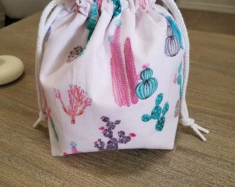 Cactus, Knitting Project Bag, Project Bag, Crochet Project Bag