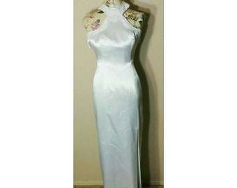Vintage 80s White Evening Gown Size XS