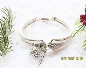 Spoon Bracelet Silverware Cuff Bracelet Vintage Silver Plated