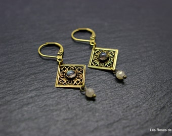 Bronze art deco earrings
