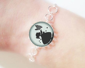 Bracelet fine silver with 18 mm cabochon * girl * (050218)