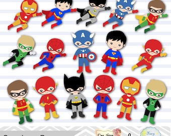 24 Little Boy Superheros Digital Clip Art, Boys Superhero Clipart, Superhero Party, Super Hero Clip Art, Super Hero Boys Clipart, 0190