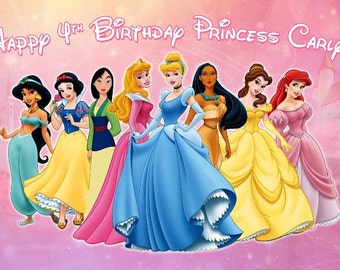 Disney Princess Themed Backdrop- .JPEG File via Email Delivery - You Print Your Own