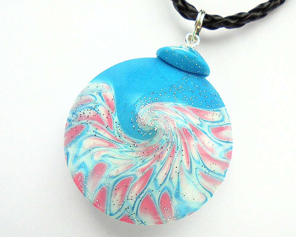 Blue pink pendant Gift for mom Mother day gift Сhristmas