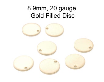 5-20pc, 8.9mm, 20g, gold filled disc, double clad gold filled, stamping blank, 9mm, thick disc, gold filled disk, gold stamping blank