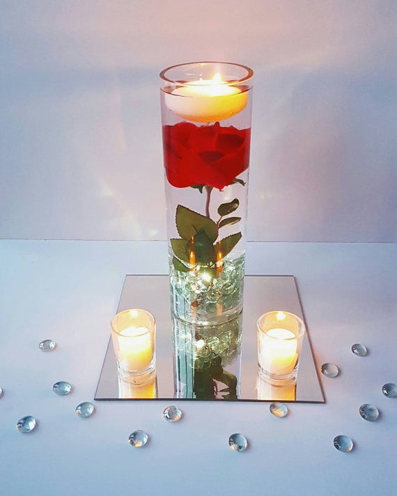 Floating Candle Centerpiece Rose Centerpiece Beauty And The