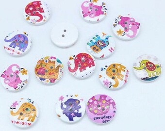 10 x Elephant Buttons 20mm